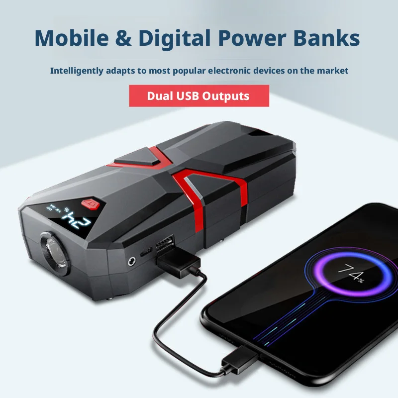 Démarreur de voiture 1000A ave - Portable Air Compressor 12V Digital avis et prix