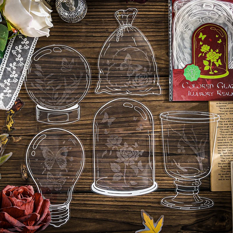 

20 шт./1 лот каваи канцелярские наклейки стекло иллюзия действительно мусорный журнал декоративные скрапбукинг DIY ремесленная наклейка