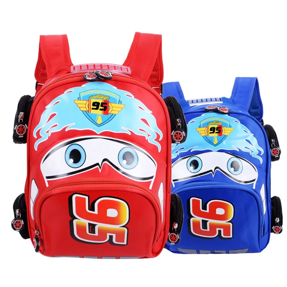 New Children\'s Backpack Elementary School Student Cartoon Car Backpack 3D Stereoscopic Reduce Burden Large Capacity Waterproof