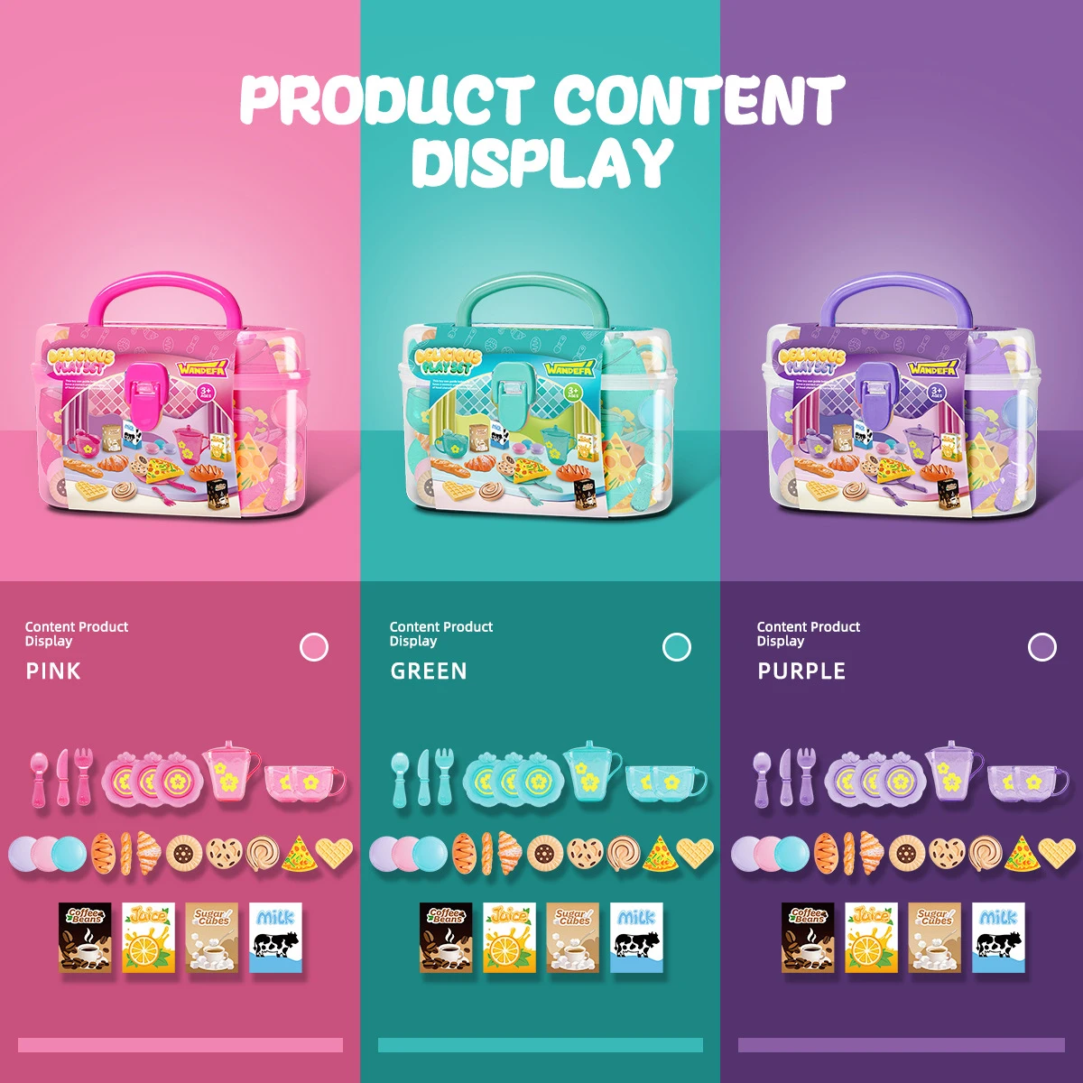 Maison de jeu pour enfants, jouet, ustensiles de cuisine simulés, thé de l'après-midi, nourriture réaliste, gâteau, Pizza, café, ensemble de jeu interactif pour filles