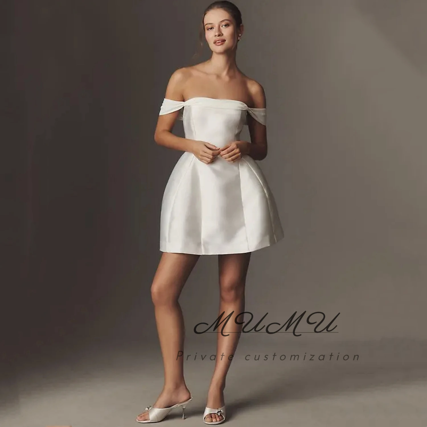 

MuMu Customized Women's Evening Dresses Luxury Prom Dress Elegant Party Платье Вечернее White Dress Cocktail Dresses Short Dress