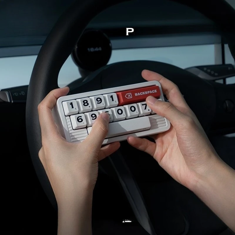 new car temporary parking sign, personalized and creative mechanical numeric keypad, mobile phone number plate