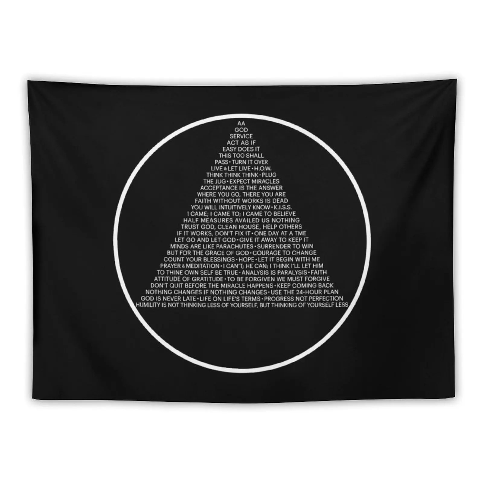 

Alcoholics Anonymous Symbol in Slogans (A.A.) Tapestry Living Room Decoration Home Decorations House Decorations Tapestry