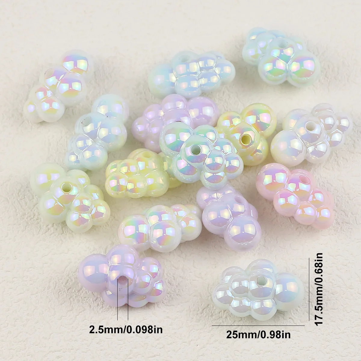 10/20pcs Sweet Pastel Cloud Acrylic Spacer Beads 18x25mm For Jewelry Making DIY Necklaces Bracelets Accessories Craft Supplies