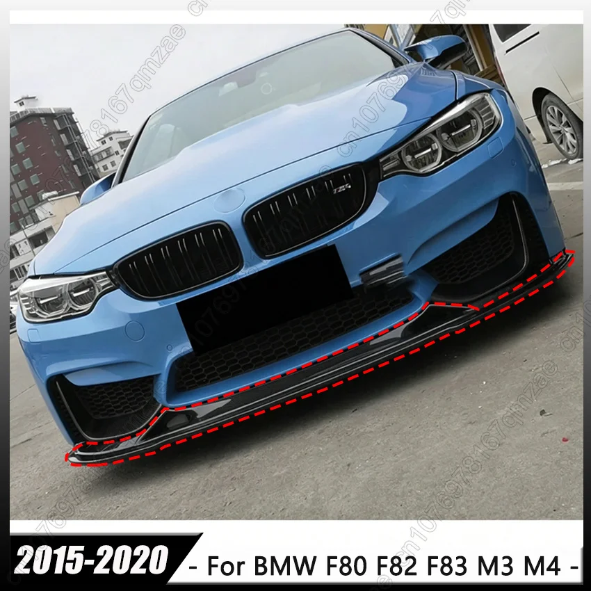 

3PCS V Style Car Front Bumper Lip Spoiler For BMW F80 F82 F83 M3 M4 2015-2020 Splitter Diffuser Protector Guard Body Kits