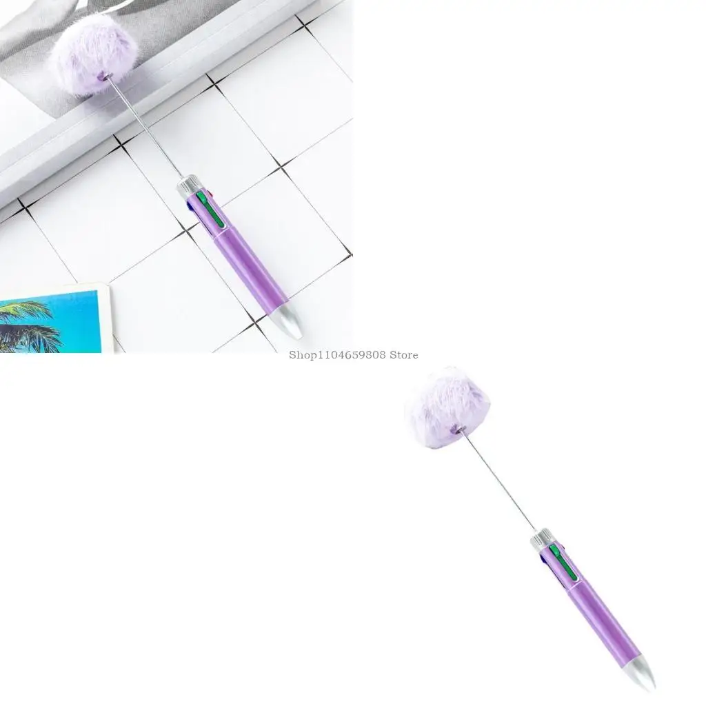 

Beadable Multicolor Pen 4 Color in 1 Retractable Ballpoint Pen for Office School