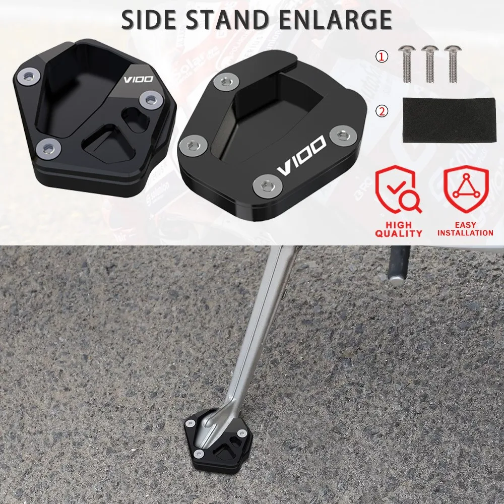 

2023 2024 For Moto Guzzi V100 V 100 Mandello S Side Stand Enlarge Kickstand Enlarger Support Extension Motorcycle Accessories