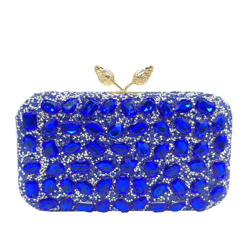 

2025 New Luxury Multi-Color Rhinestone Evening Clutch Bag for Women - Sparkly Crystal Embellished Party Purse with Chain Strap