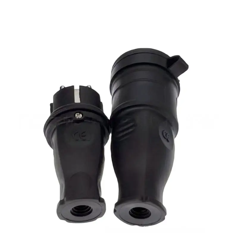 European Waterproof Power Plug Socket 16A Industrial Grade Rubber Male Female Connector for Emergency Power Use