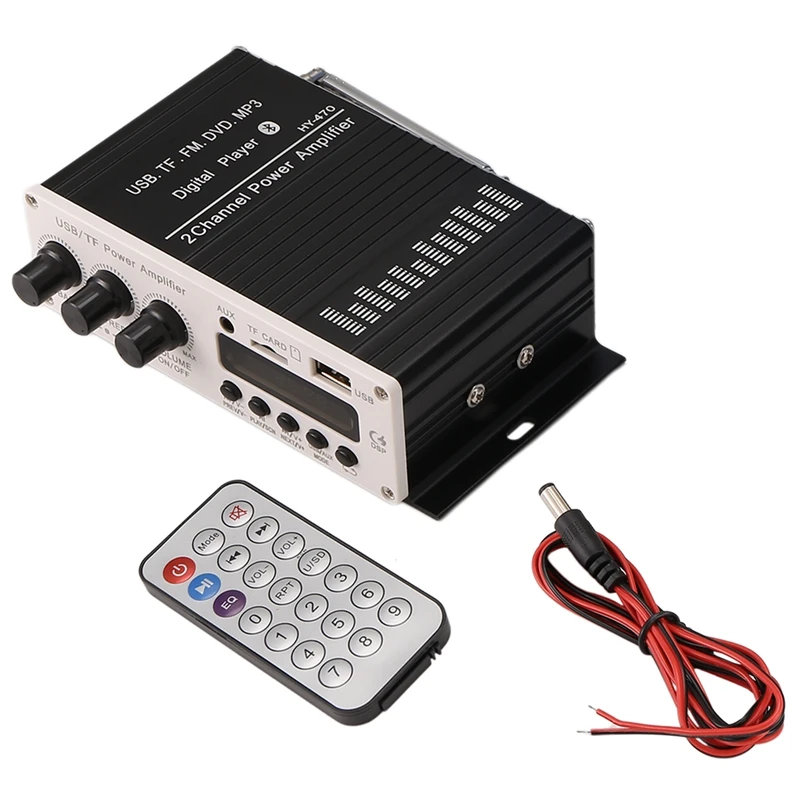 

12V Digital Audio Power Amplifier Bluetooth 5.0 HIFI Treble And Bass Audio AMP 20Wx2 For Home Theater Club Car Party