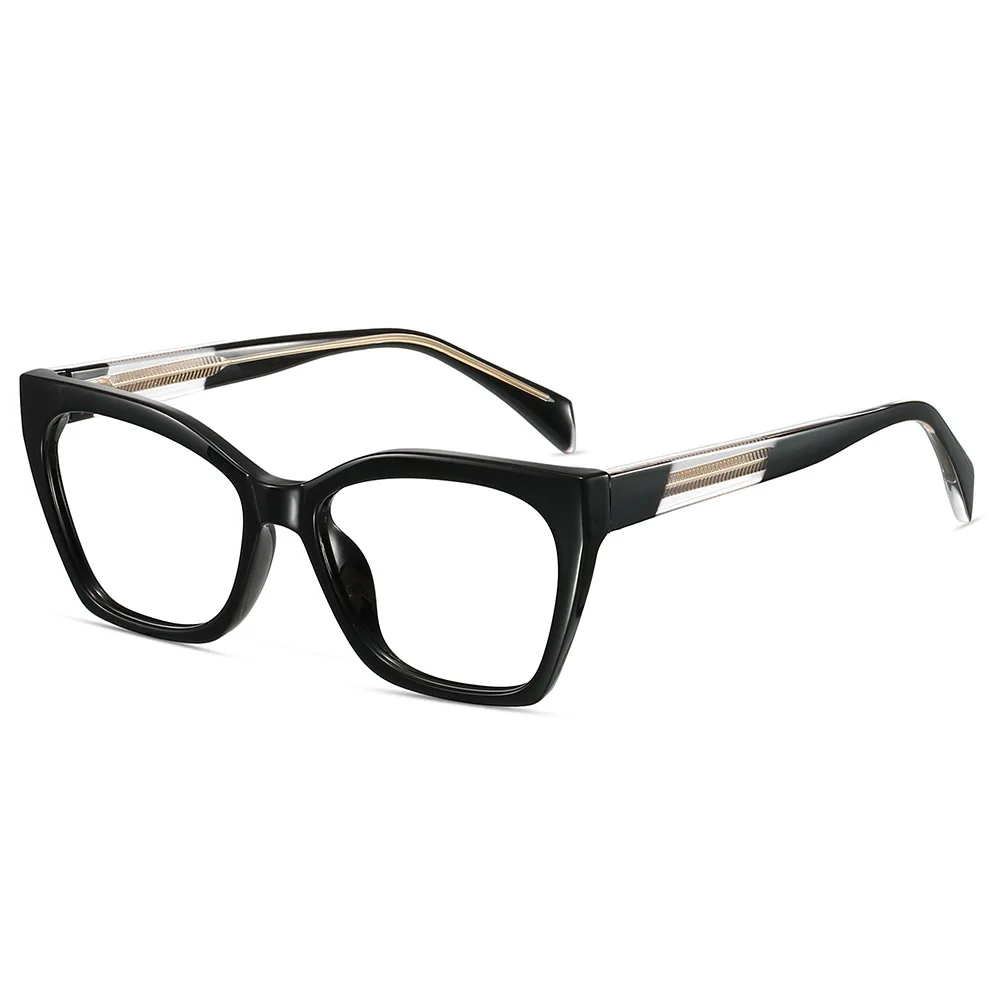 Cat Eye Large Frame Anti Blue Light Eyeglass Frames Women Trendy Full Rim Clear Lens Plain Optical Glasses For Daily Wear Gifts view 5