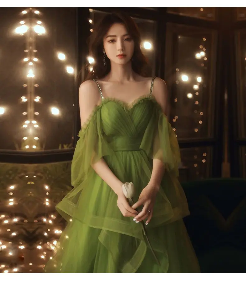 Robe de soirée de style forêt super féerique, tenue de fête d'anniversaire légère et luxueuse, coupe cintrée, tenue quotidienne d'été, nouveau, 2024