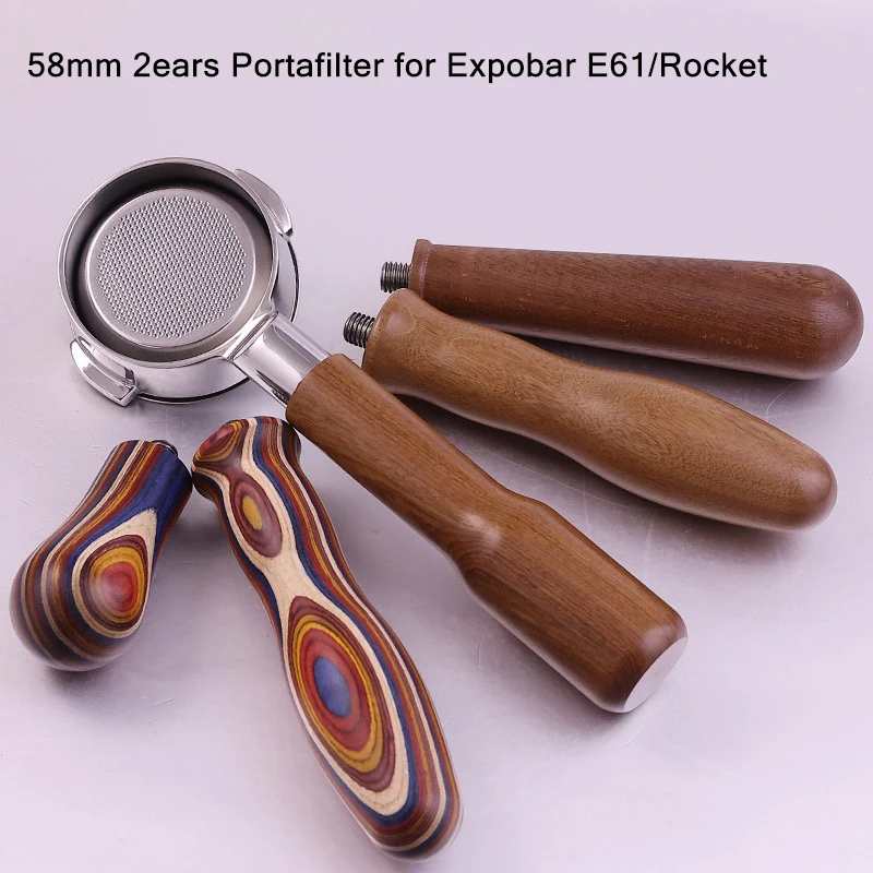 58mm 2ears Bottomless Portafilter for Expobar/E61/Rocket Espresso Machine Stainless Steel Modified Coffee Handle Filter Tool
