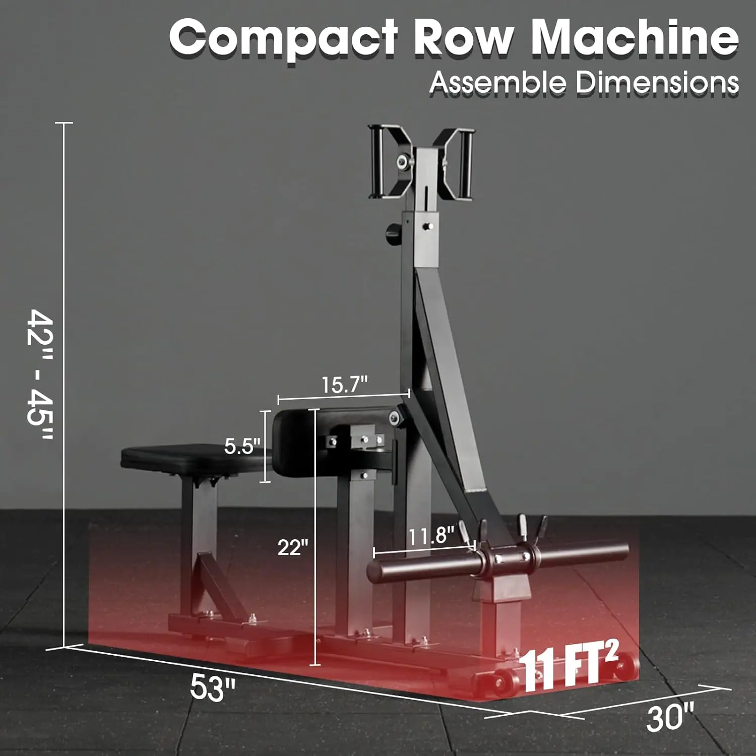 Seated Row Machine, Plate Loaded Back Chest Machine, Upper Body Workout Machine with Rotating Handles, Home Gym Equipment