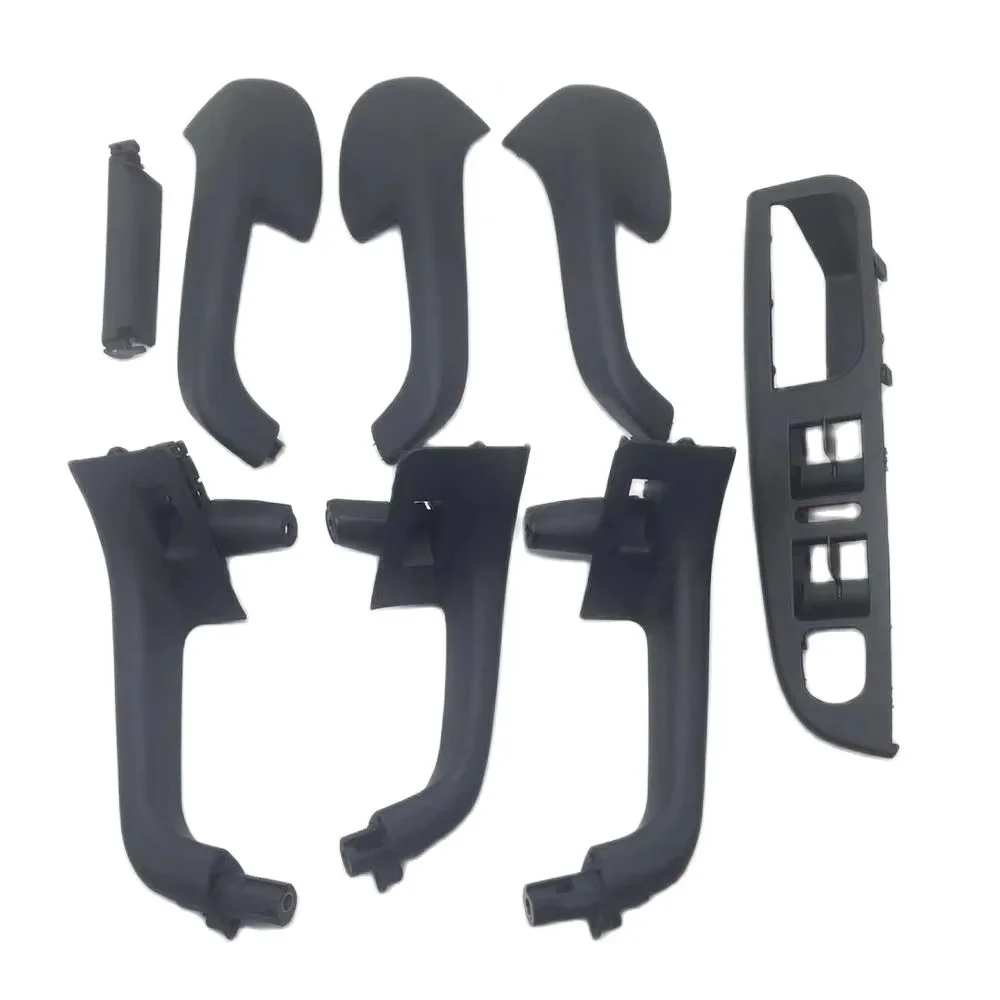 8PCS Black Interior Handle Door Grab window switch Bezel cover For VW Volkswagen Golf 5 GTi MK5 Jetta inner armrest 1K0 868 040B