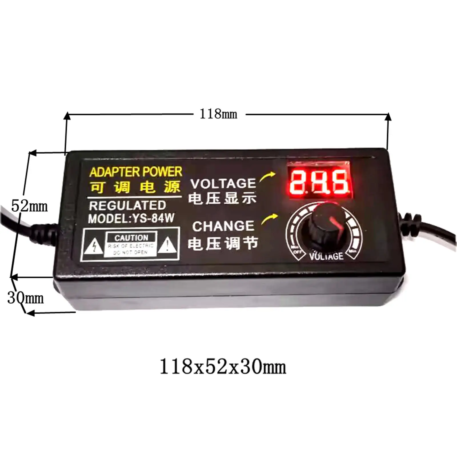 Portable Adjustable DC Power Supply Adapter with Overcurrent and Overvoltage Protection for Motors Desk Lamps and Circuit Labs