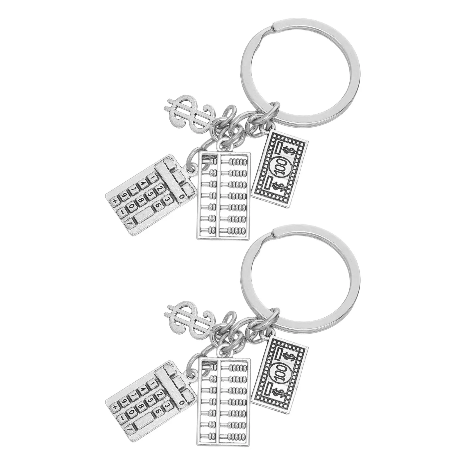 2 Pcs Calculator Key Chain Keychains for Men Gift Keyrings Graduation Accountant