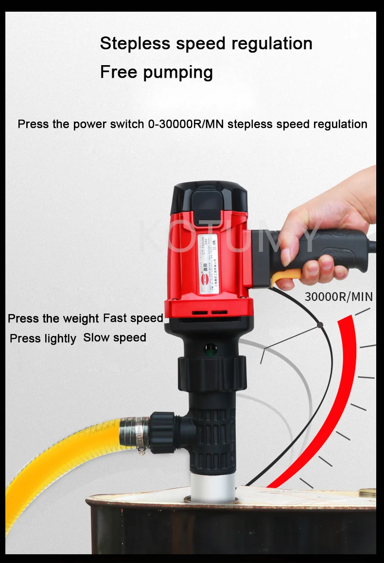 Imagem -06 - Bomba Elétrica Portátil do Tambor da Mão Bomba de Óleo Vertical de Velocidades Cilindro do Óleo Diesel 220v 1300w