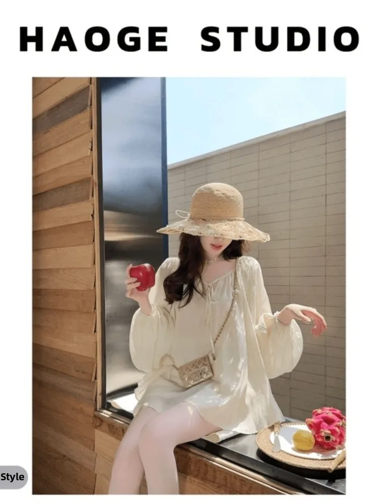 

Chic Korean Sle Women's Faion Set Soft Series Spring Youthful Top And ort Pants Trendy Long Sve round Ne Two Piece...