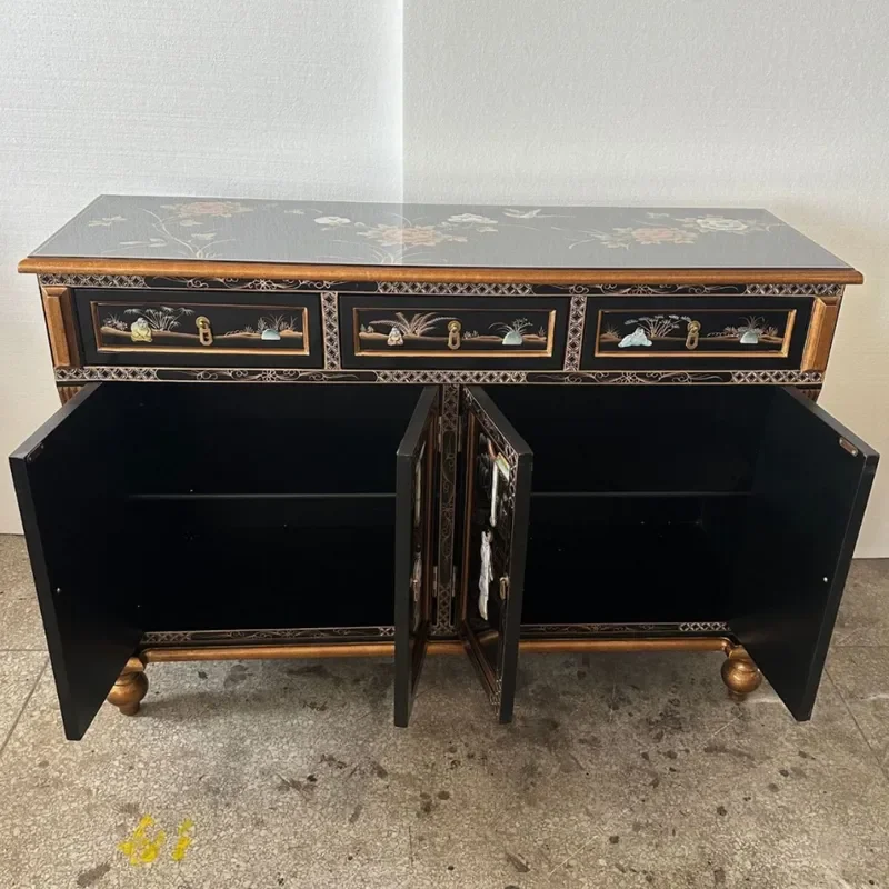 Shell Craft Luodian Shoe Cabinet Storage Side Cabinet Foyer Entrance Three Buckets Four Door Cabinet PU Bright Baking Paint