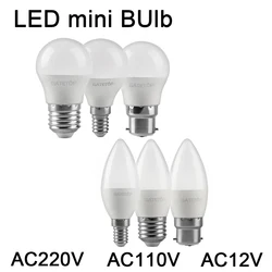 Energy-efficient LED G45 bulbs  C37 E14 E27 5W AC230V AC110V AC12V 3000K/4000K/6000K Golf Bulb Lamp For Home Decoration