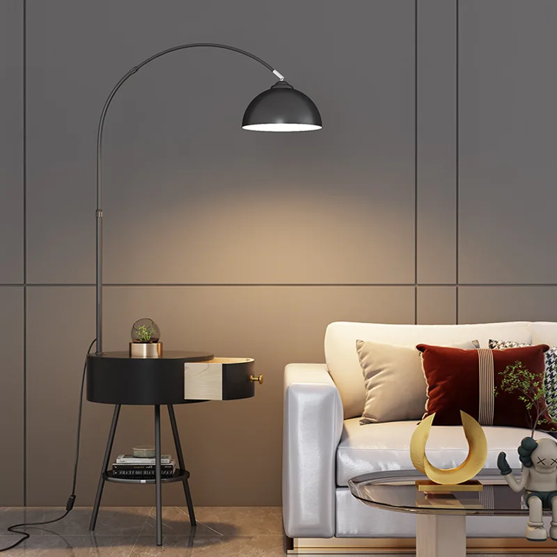 Living room floor lamp, bedroom bedside table rack integrated wireless charging vertical desk lamp