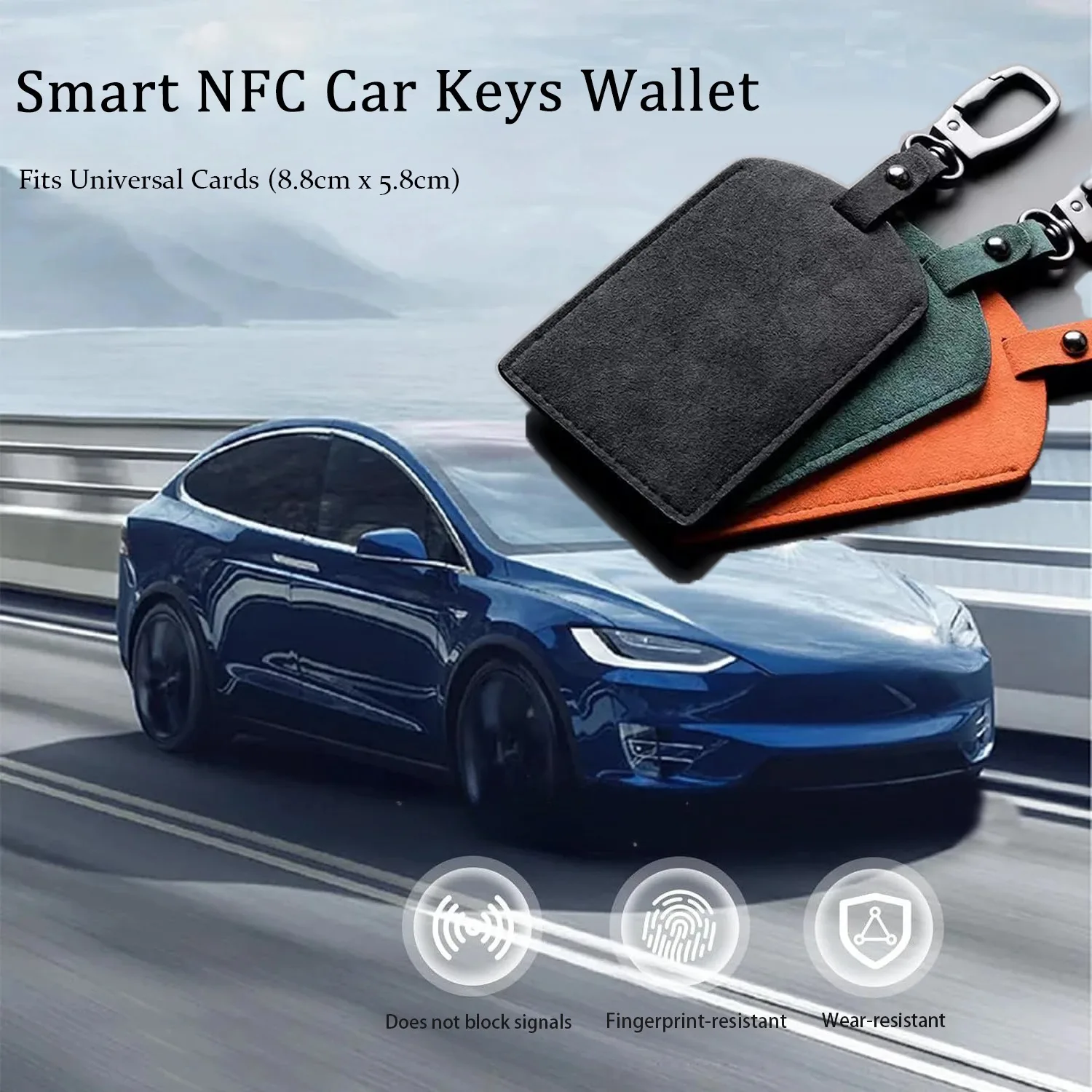 Leder Smart NFC Autoschlüssel Schutzbrieftasche für Tesla Model 3/S/X/Y Keyless Shell Luxuriöses, kratzfestes Autoschlüsselzubehör