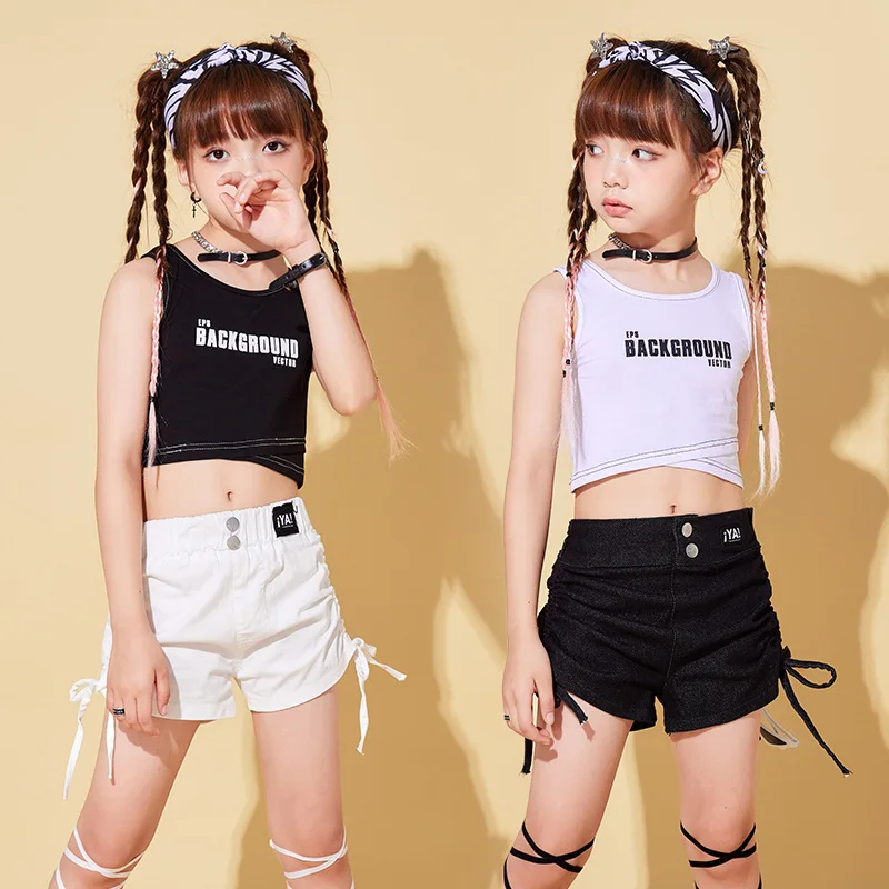 Children Fashion Top Shorts Ballroom Dancing Clothes Hip Hop Costumes for Girls Boys Dancewear Jazz Outfits Street Dance Wear