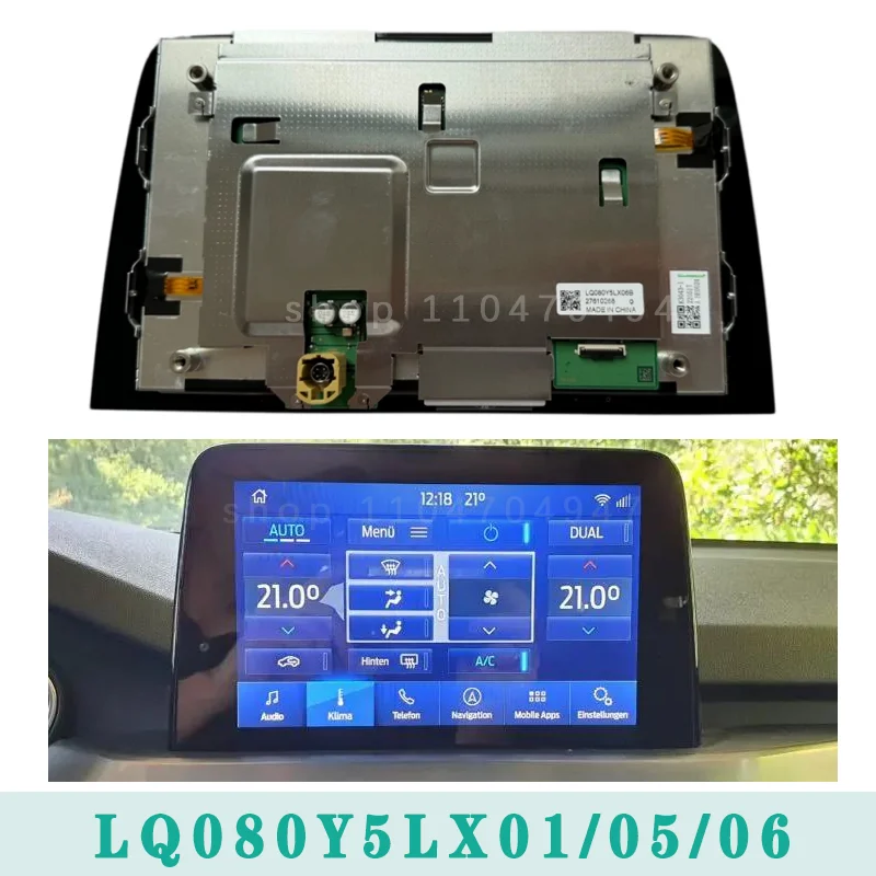 LQ080Y5LX01 LQ080Y5LX05 06 8" Car LCD Panel  For F-ord F-ocus MK4 SYNC3 System Auto Multimedia Navigation Radio Display Repair