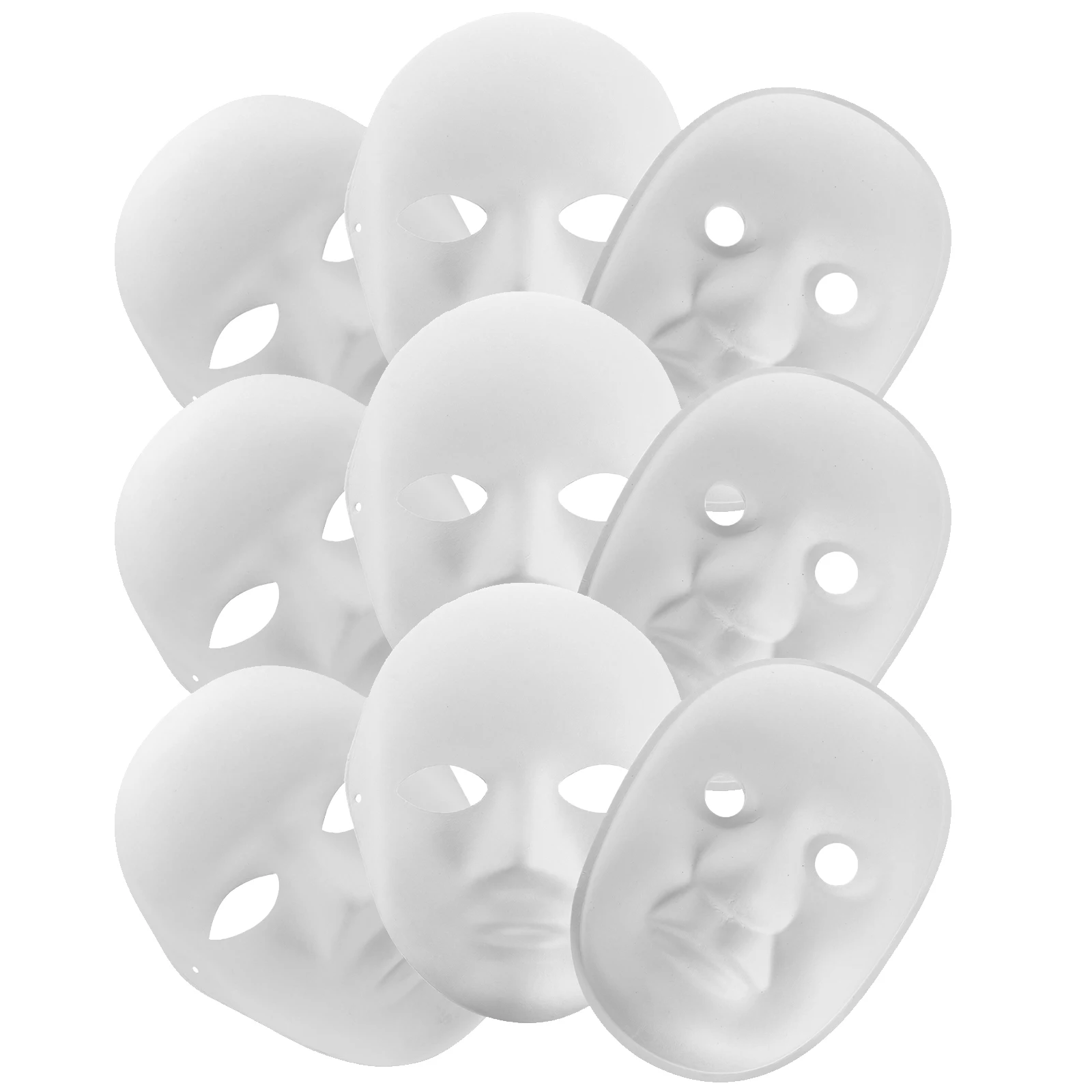 

9 Pcs Blank White Masks DIY Hand Paintable Paper Masquerade Mask Craft Supplies Coloring Cosplay Accessories Halloween Party