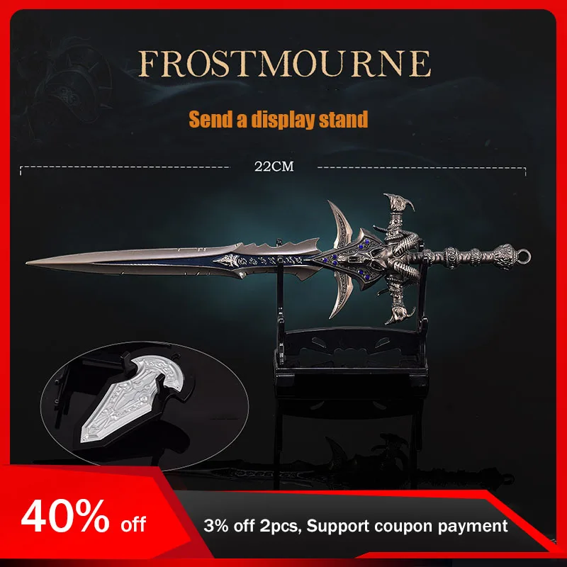 

22cm Warcraft Frostmourne Weapon Model Wall Panels All Metal Toy Sword Ornament Game Peripherals Handicraft Boys Gifts Colletion