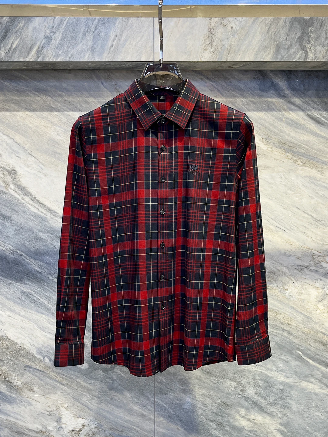 

Высококачественная мужская повседневная рубашка в клетку с длинным рукавом, осень 2025, деловой стиль, комфортная, дышащая, немнущаяся, несминаемая