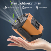 10000mAh Waist Fan with Power Bank 5-Speed Bright Flashlight Shockproof Design 20H Runtime USB-C Charging Outdoor Essenti