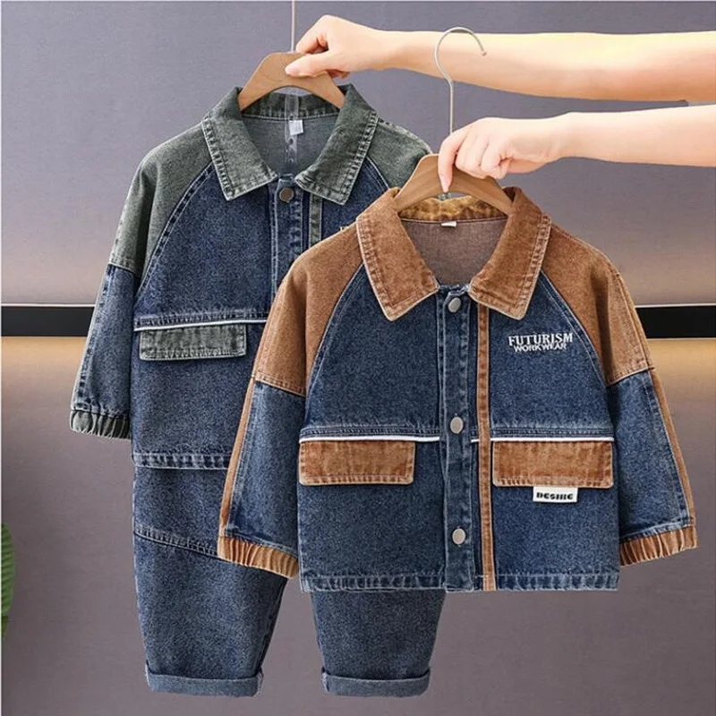 

Fashion Spring Autumn Outfit Toddler Boys Casual Suits Children Denim Coat and Jeans 2Pcs/Sets Kids Boys 2-11 Years Old
