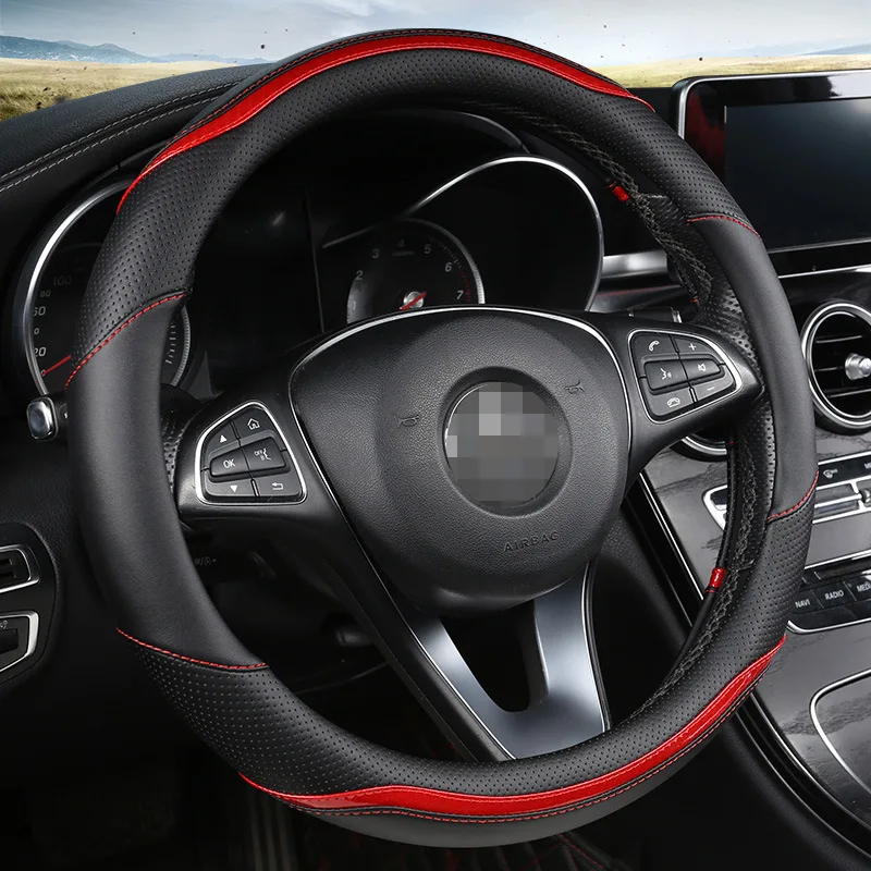 

The new four seasons general carbon fiber splicing automobile steering wheel cover is suitable for 363840 steering wheel