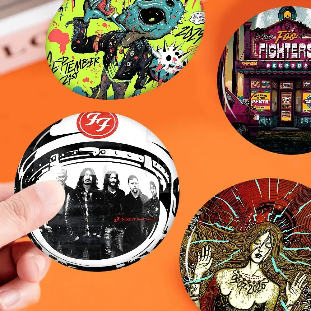 Foo F-Fighters Band Anime Button Pin Handmade Brooch For Clothes Cartoon Badge Backpack Decoration Jewelry Accessories