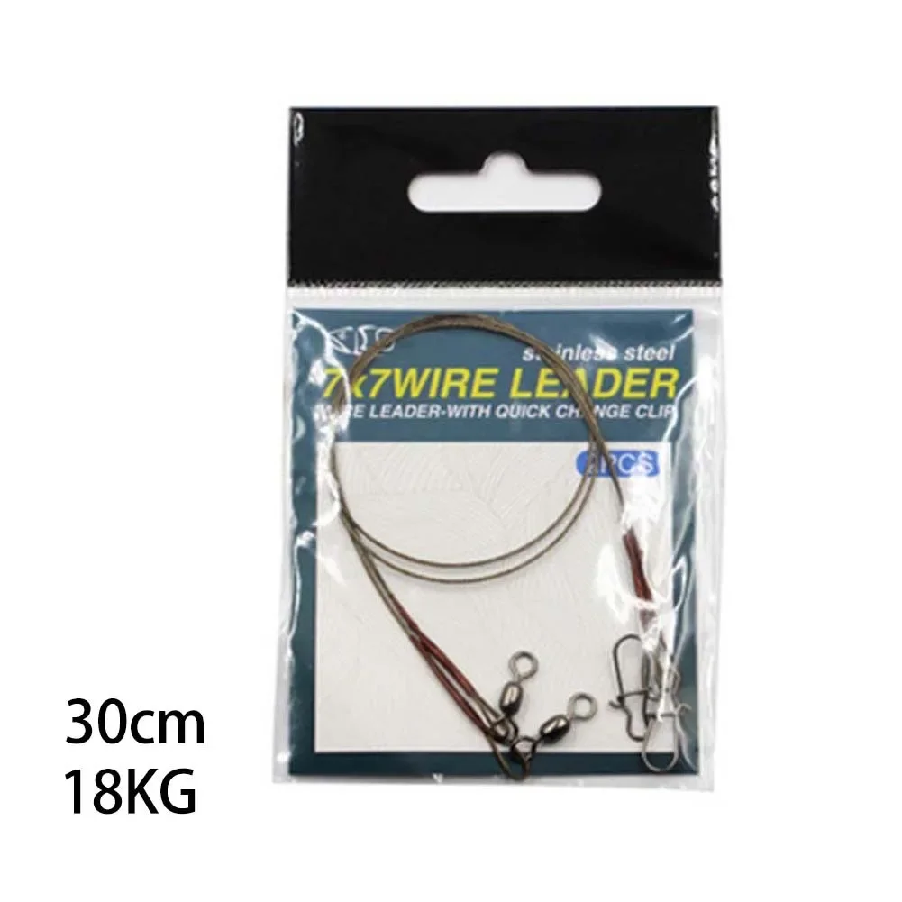 

2pcs / A Pack Fishing Line Steel Wire Leader With Snap & Swivels Wire Leadcore Leash 20/30/40cm Titanium Thread Anti-bite Thread