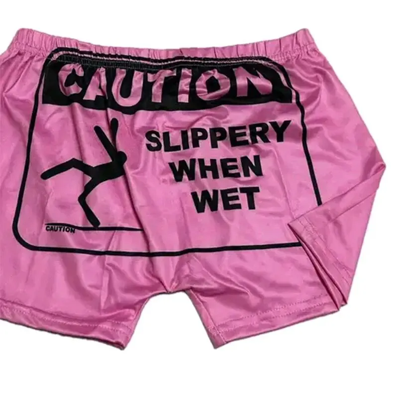 Women Shorts Sleep Bottoms Pajamas Boxers Pink S M L Painted Design Fun Letter Printing Casual Sports Fitness Sleep