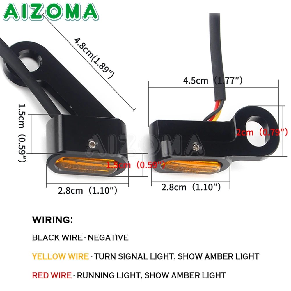 Motorcycle Amber LED Turn Signal Indicator Light For Harley Sportster XL 883 XL 1200 48 2004-2021 Handlebar 12V E4 Blinker Lamp