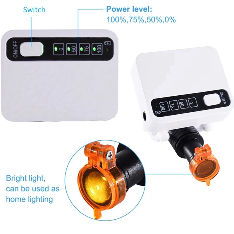 5W Medical Headlight Wireless Dental Loupes Headlamp with Rechargeable 2 Batteries Clip Type Dental Oral Cavity Adjustable Lamp