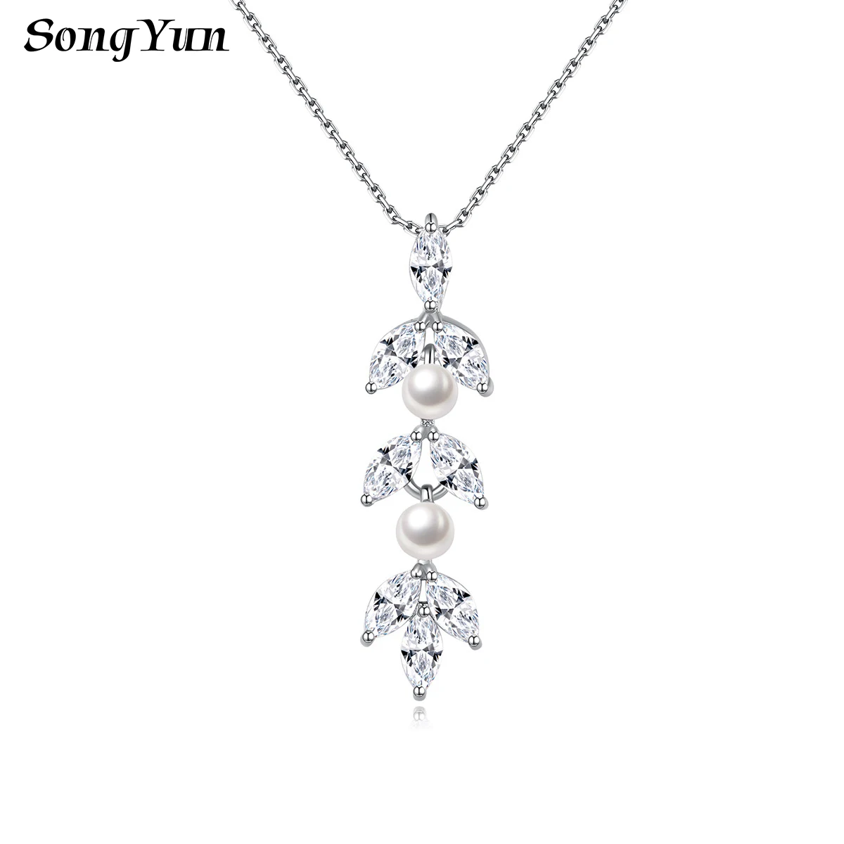 

Ювелирные изделия SongYun: Жемчужное ожерелье с подвеской, аксессуары, циркон класса 5А, роскошное, с родиевым покрытием, медные ожерелья, ювелирные изделия