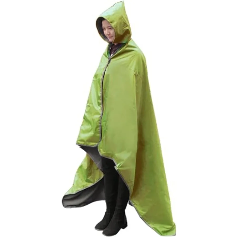 

Waterproof Blanket Outdoor, Hooded Blanket Poncho - Large 79x56,Portable, Windproof Fleece Blankets for Cold Weather Camping, P