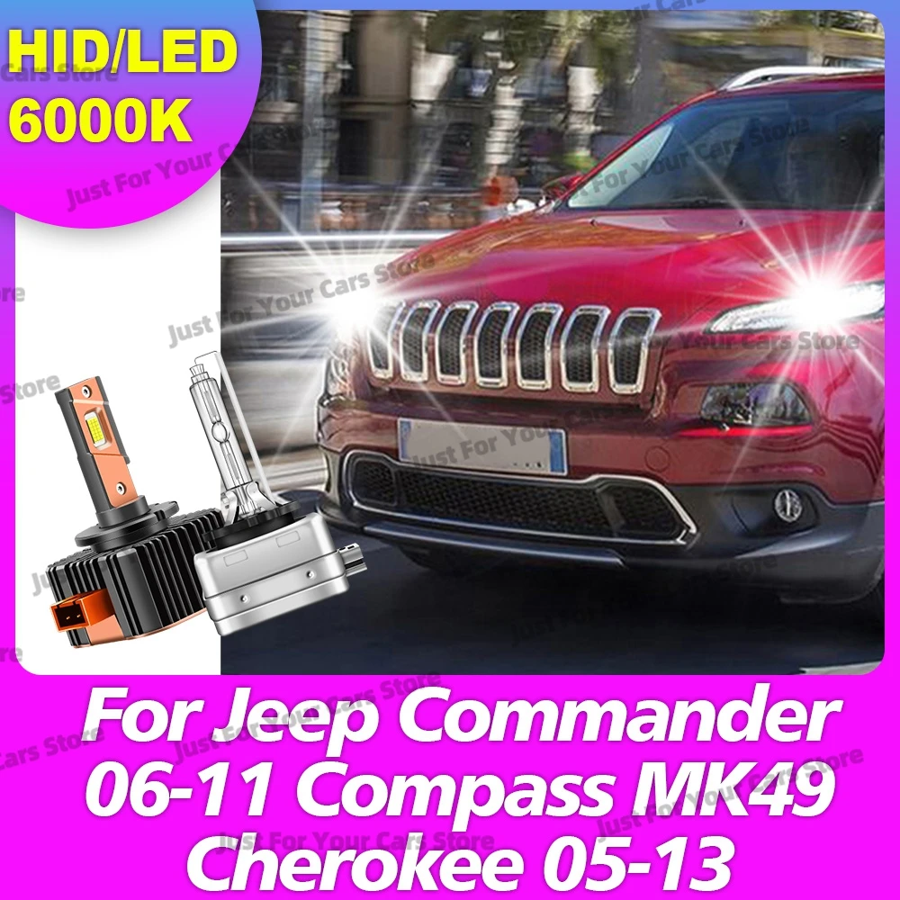 

2x HID/LED Headlight Bulbs 6000K D1S 12V DC D1 Lamps For Jeep Commander 2006-2011 Compass MK49 Grand Cherokee WK WK2 2005-2013