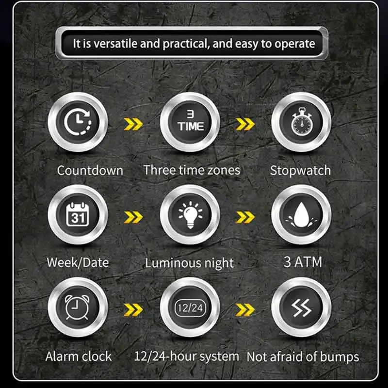 SANDA Business Sports Square Dual Display Men's Quartz Watch Waterproof LED Analog Digital Countdown Electronic Male Wristwatch