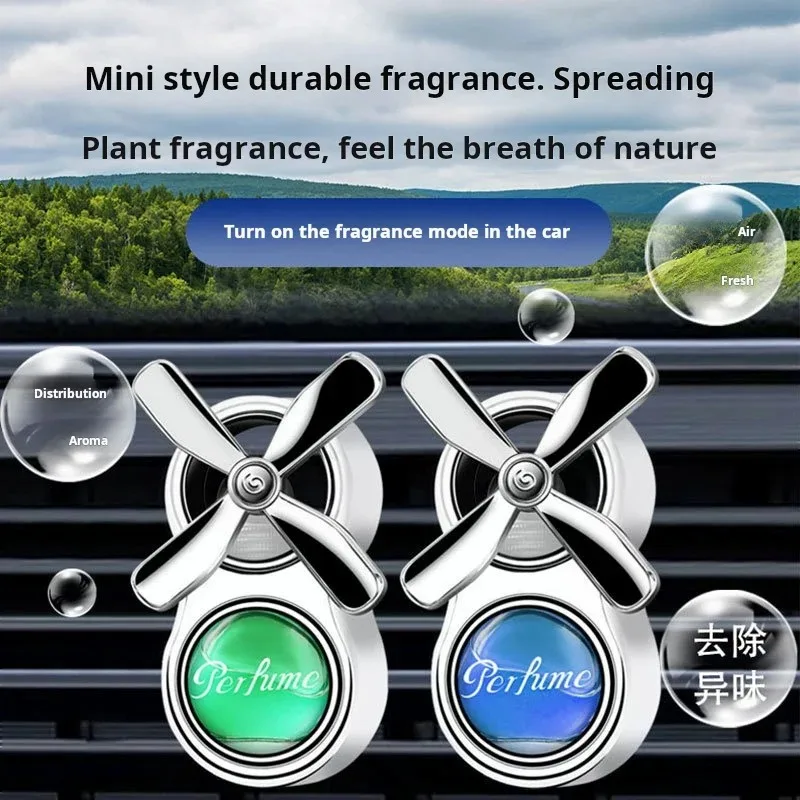 Four-leaf Round Car Air Vent Aroma Diffuser Ornament Long-lasting Mild Natural Scent Auto Interior Freshener Portable Vent Clip