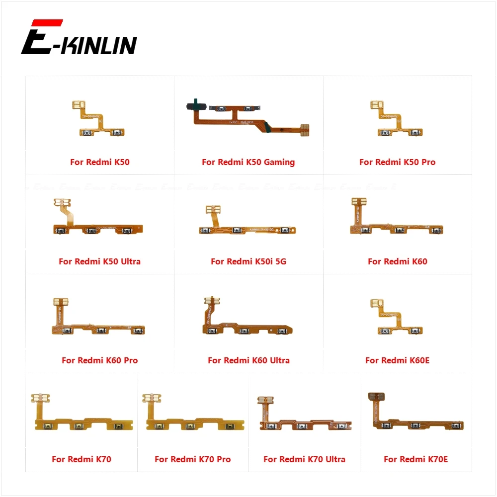 Power On Off Button Volume Switch Key Control Flex Cable Ribbon For Xiaomi Redmi K50 K50i K60 K60E K70 K70E Pro Gaming Ultra 5G