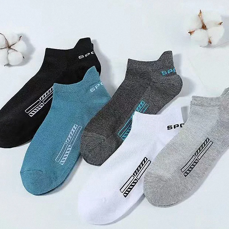 5 Pairs Cotton Men and Women Low Top Mesh Breathable Ankle Soft Sports Casual Socks Men Short Socks Men Short Socks