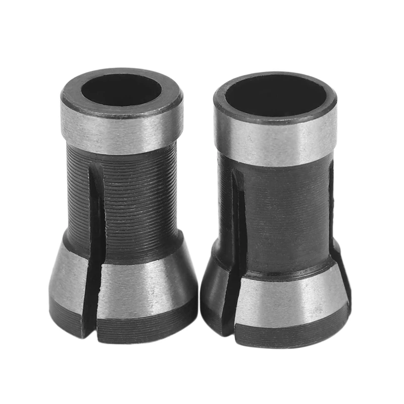 HOT! 2Pcs High Precision Collet Chuck Set 6.35Mm 8Mm Engraving Trimming Machine Electric Router For Machinery Manufacturing