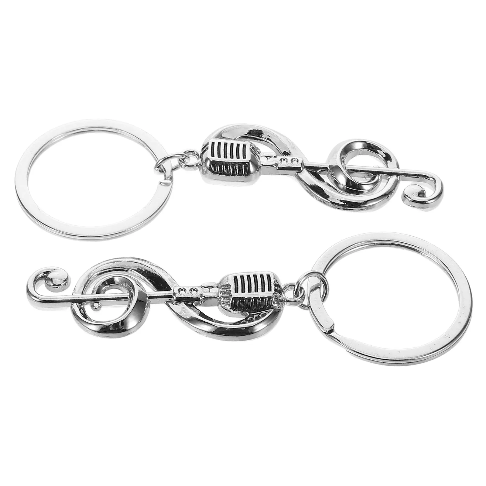 2Pcs Musical Instrument Keychain Set Music Symbol Key Rings for Singers Musicians Music Teachers Voice Artists Bag Hanging
