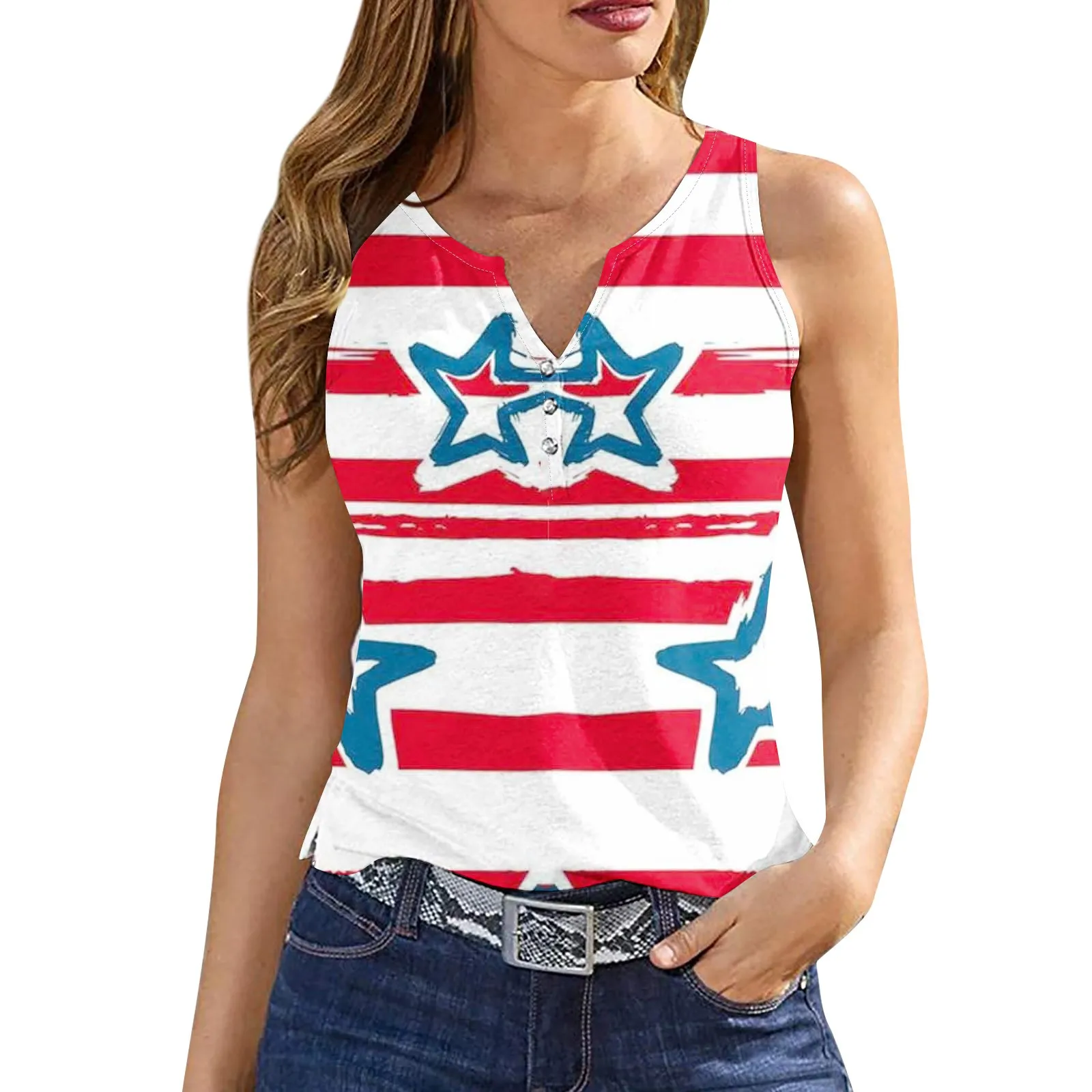 ملابس علوية نسائية أساسية برقبة على شكل V ، ملابس علوية مطبوعة للنساء ، رقبة حرف V يومية كاجوال ، موضة العطلات